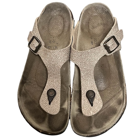 Birkenstock Papillio gizeh tan textured leather sandals - Picture 1 of 12